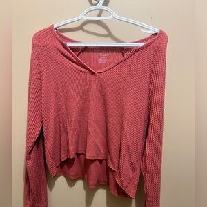 American Eagle Soft & Sexy Plush Waffle Knit Crop Sweater